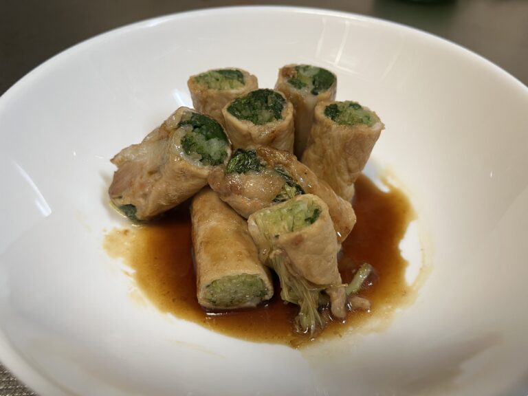 【家庭菜園ごはん】水菜の肉巻き｜採れたて水菜で作る簡単おかず