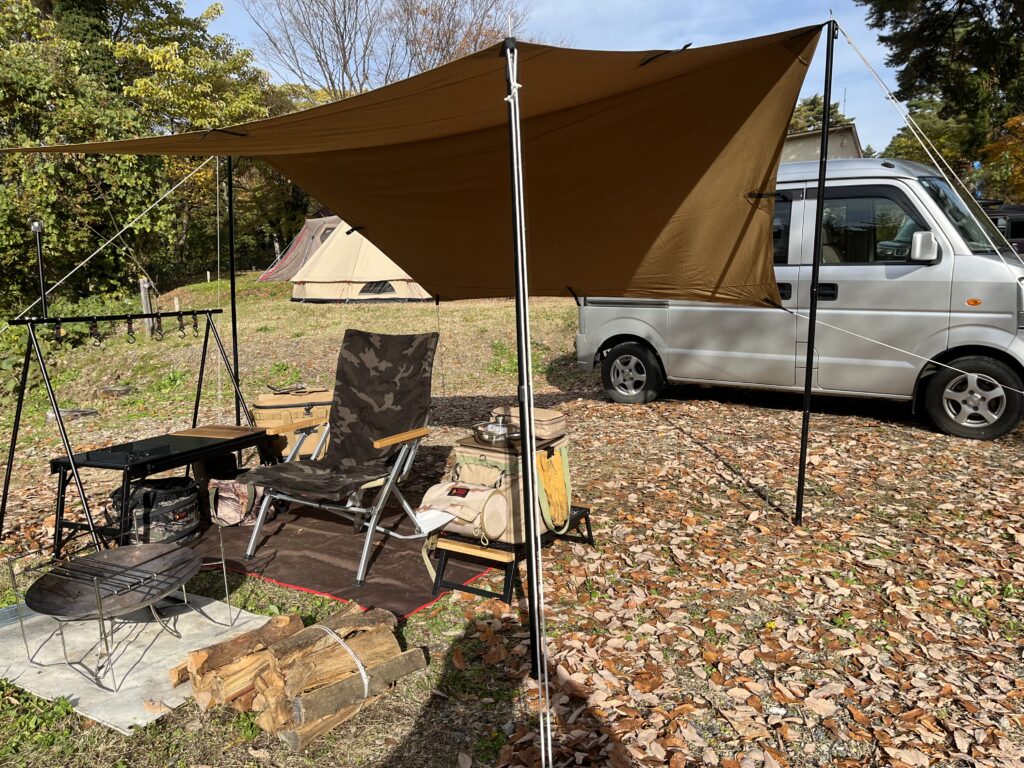 WAQのタープを設営した様子