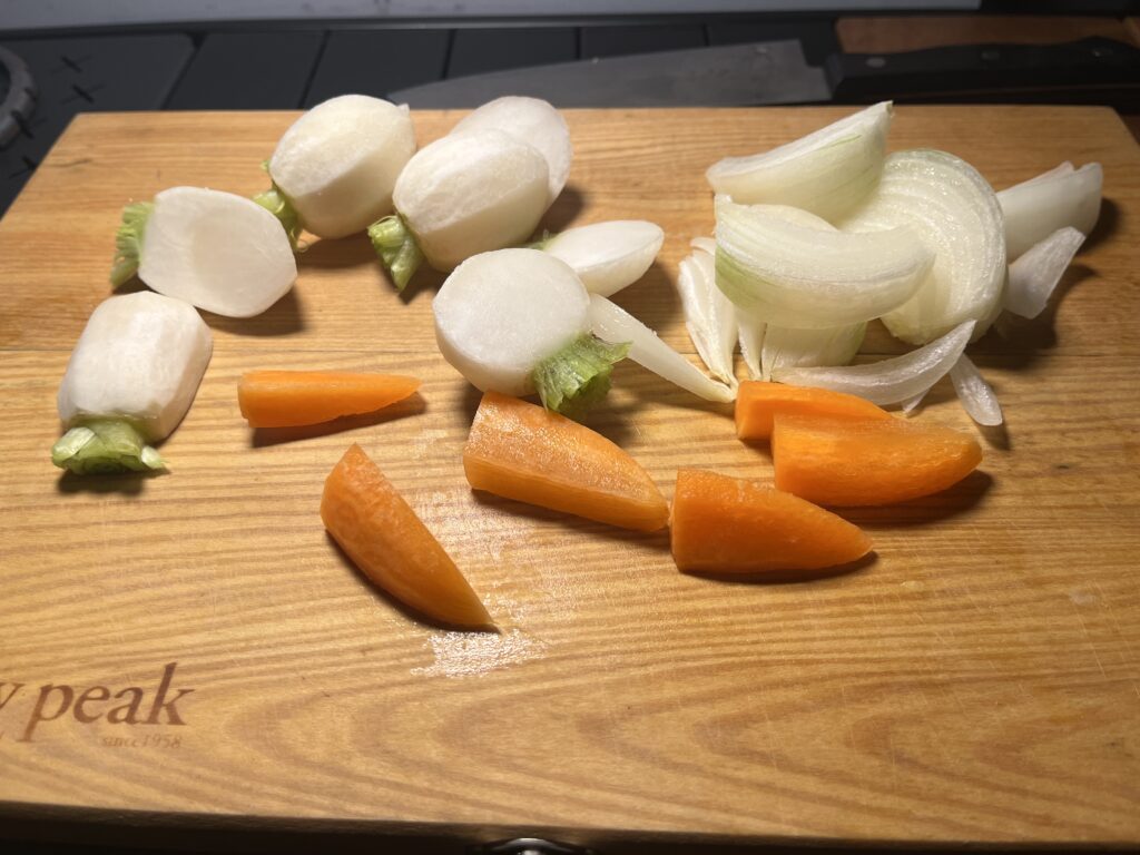 ポトフに入れる材料をカットした様子