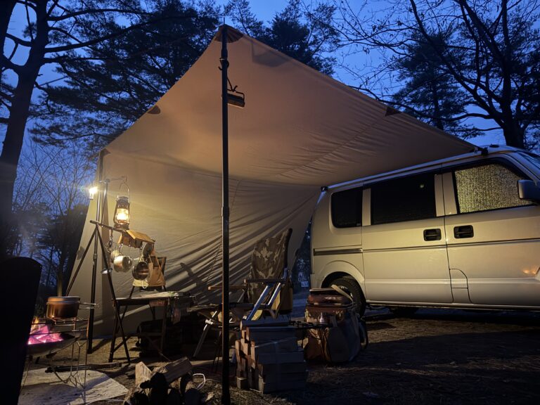 【車中泊キャンプ】【キャンプ飯】2026年3月前編｜春の閑乗寺でカーサイドタープ初張りとホタルイカ三昧【富山・閑乗寺公園キャンプ場】