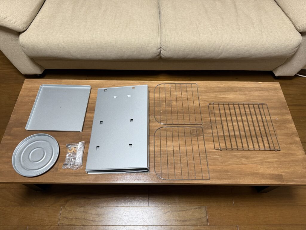 キャプテンスタッグ M-6547の本体や網などの付属品一式